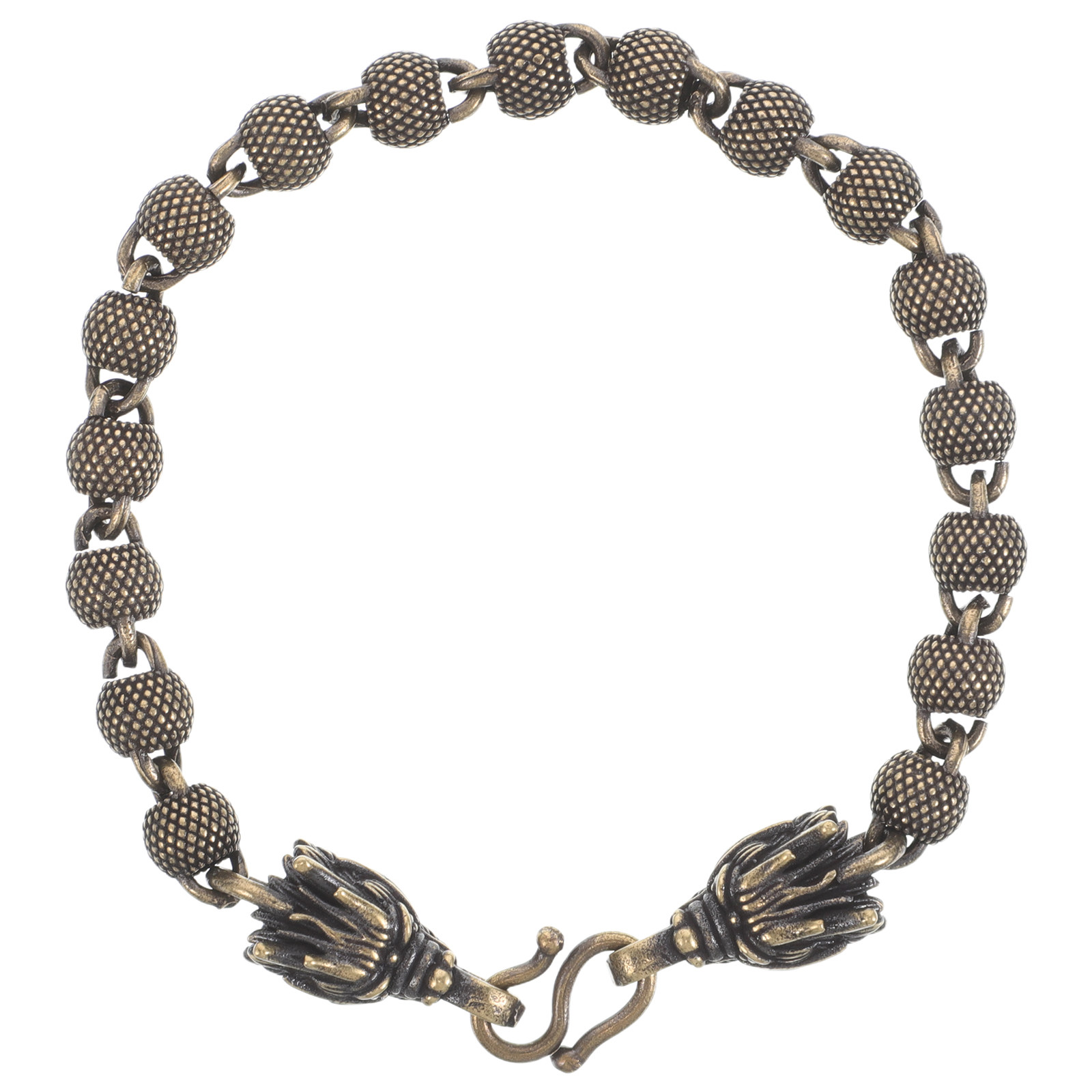 Men'S Formal Wear Jewelry - ヴィンテージ風ドラゴンブレスレット。銅製のビーズを使用した手作りのスタイリッシュなユニセックスジュエリー。男性、女性、カジュアル、フォーマルな装いに合わせやすいメンズブレスレット。