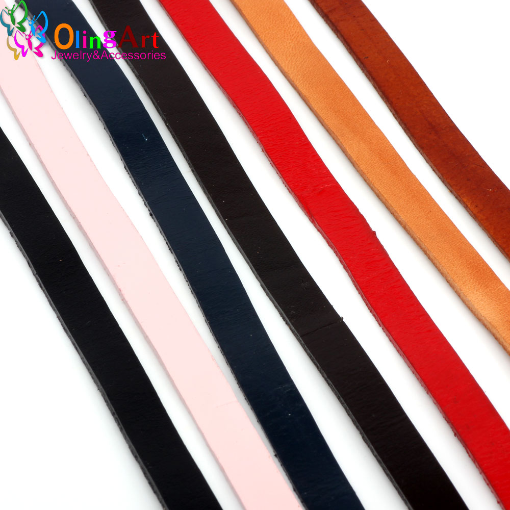 Patent Leather Oxford - OlingArt 10*2 ミリメートル 1 ヤード/ロット複数のカラーフラットレザーロープ/コード DIY