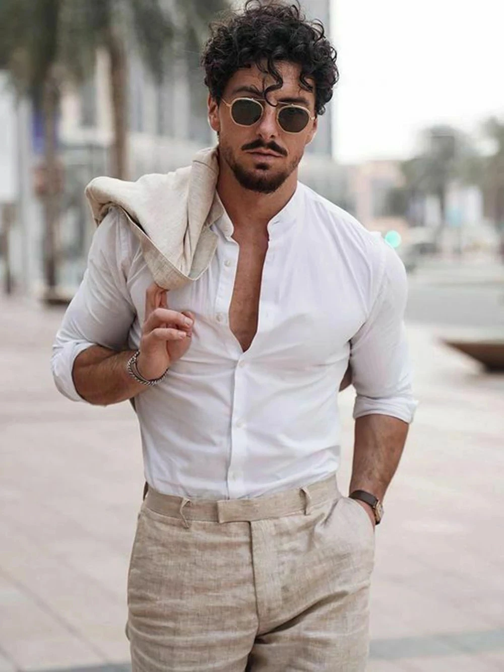 夏のビーチビジネスリネンメンズスーツ、オーダーメイド2ピース - Men Linen Formal Wear のレビューと価格
