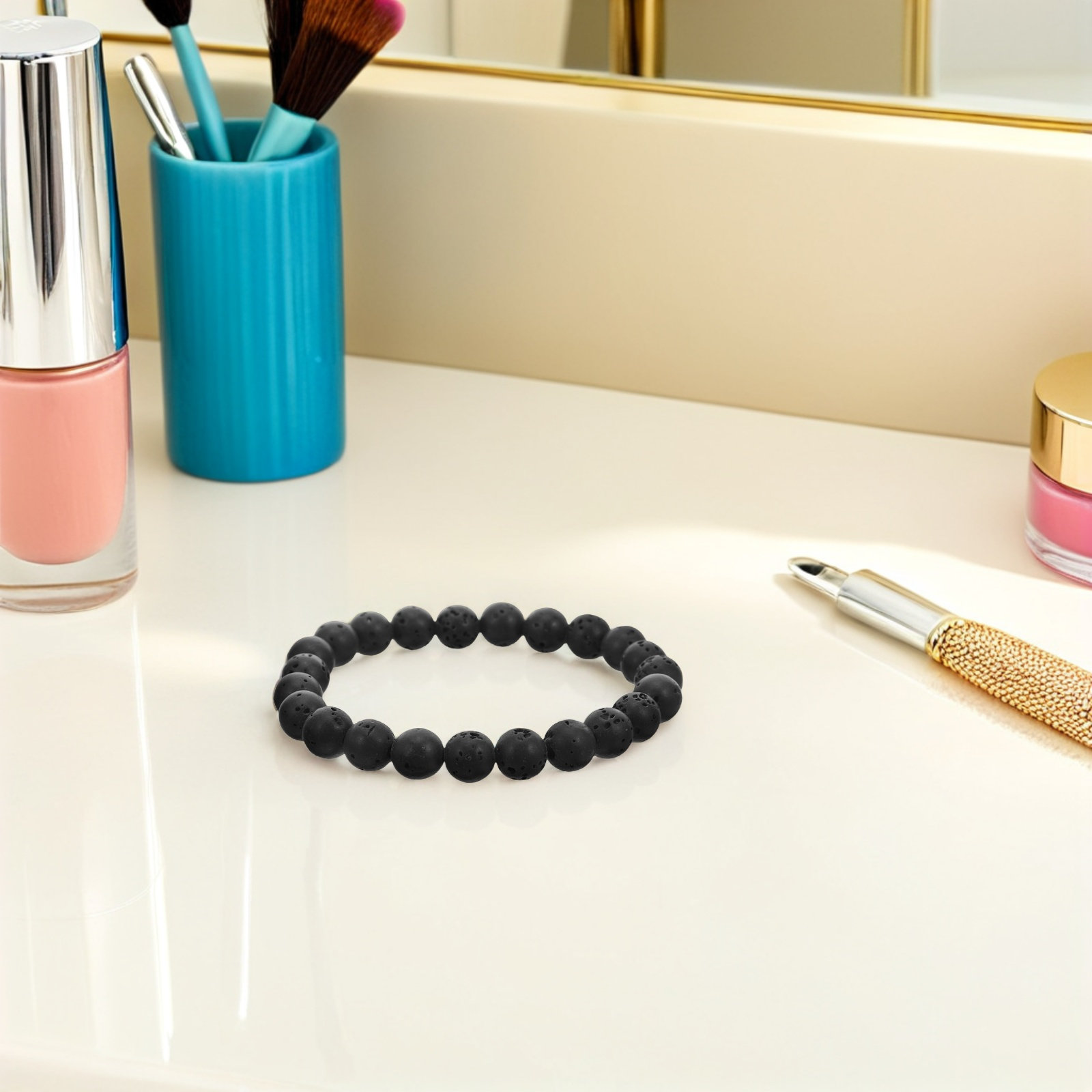 メンズ用ブレスレット4点セット。黒色のマットな質感の銅製ビー - Men'S Formal Wear Jewelry のレビューと価格