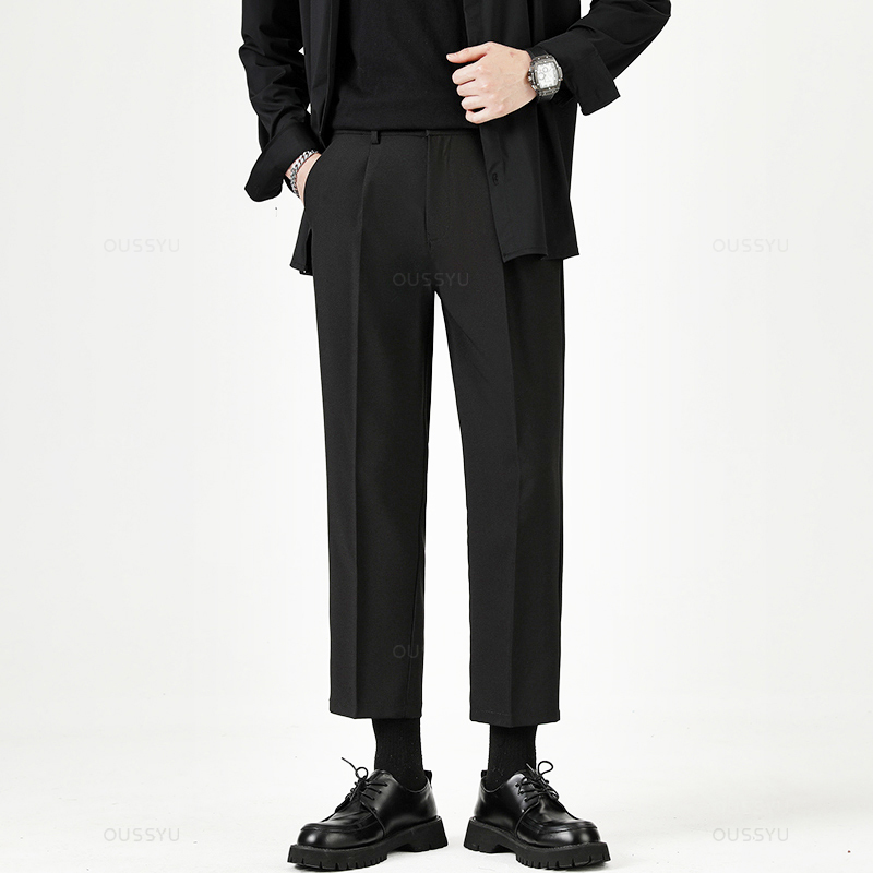 ブランド服スムーズスーツパンツ男性ビジネスフォーマル足首丈ワ - Men'S Formal Style のレビューと価格