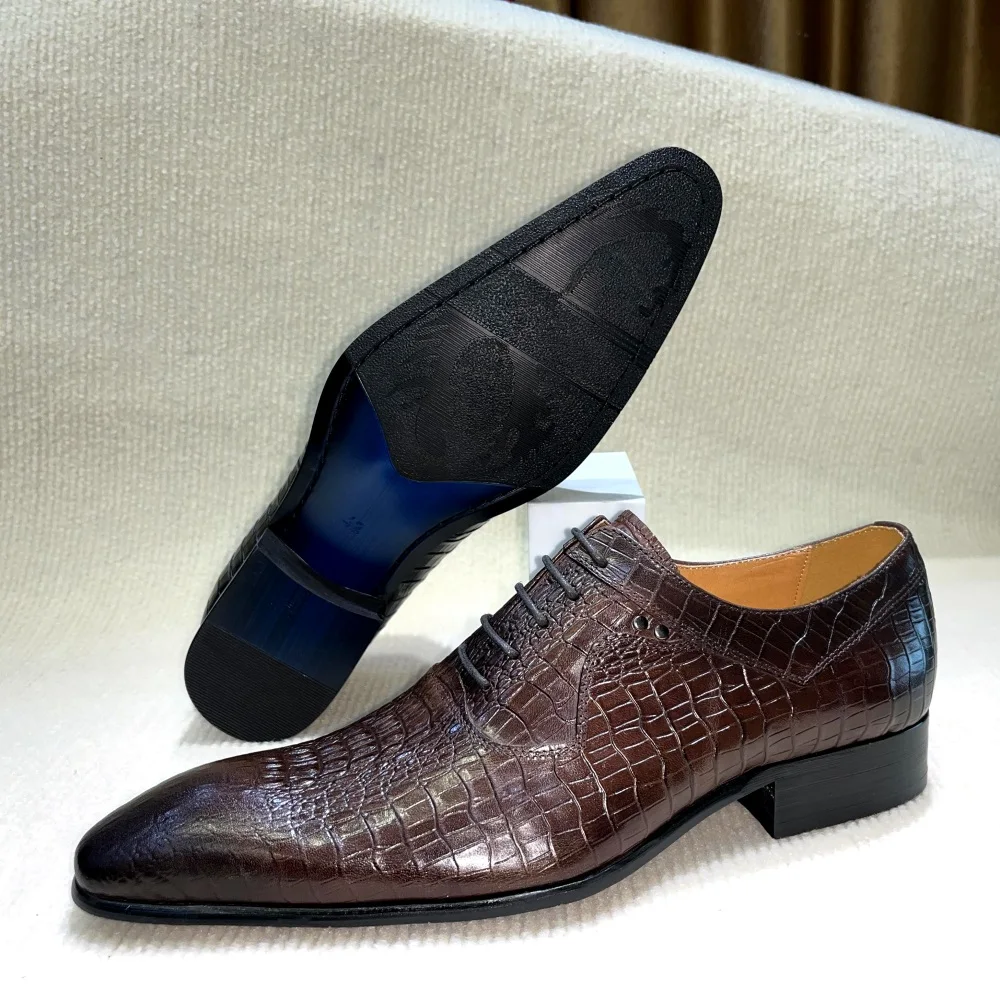 イタリアの高級メンズポインテッドトゥオックスフォードシューズ - Men'S Luxury Formal Wear のレビューと価格