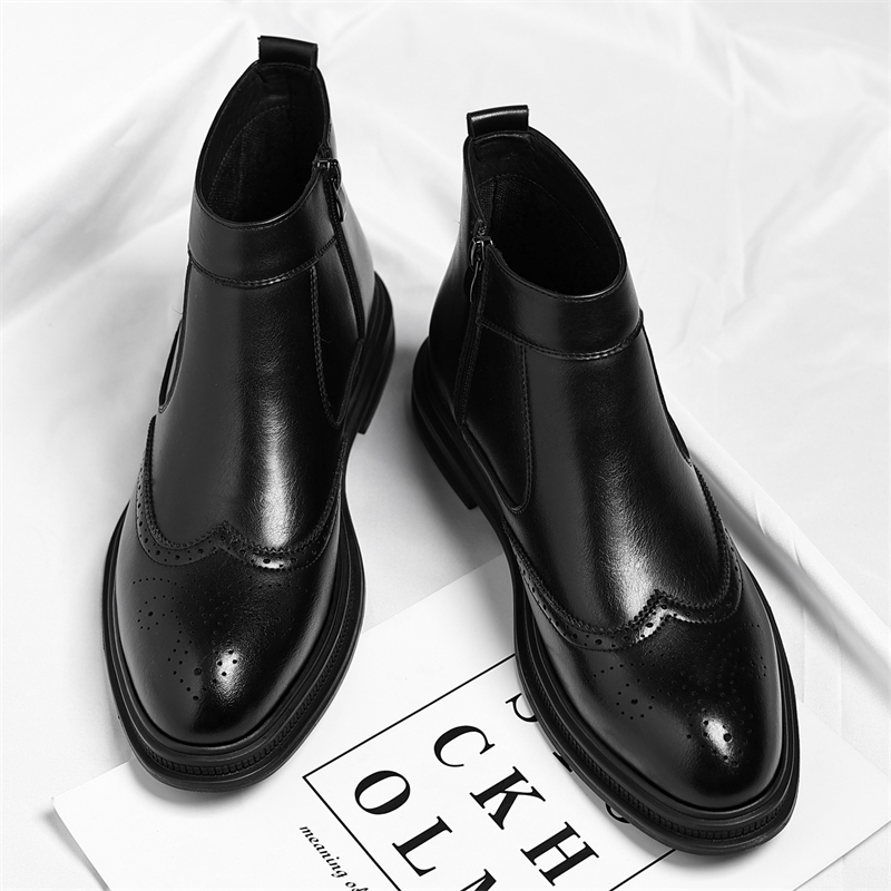 秋冬の厚底メンズビジネスハイカットブーツはシンプルで通気性が - Men'S Formal Style のレビューと価格