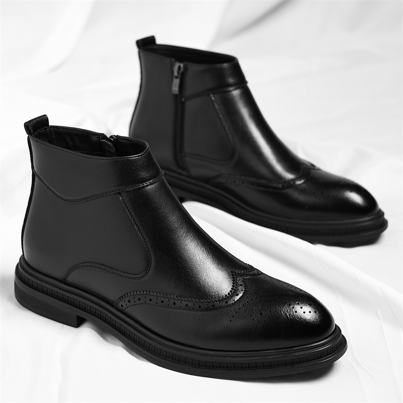 秋冬の厚底メンズビジネスハイカットブーツはシンプルで通気性が - Men'S Formal Style のレビューと価格