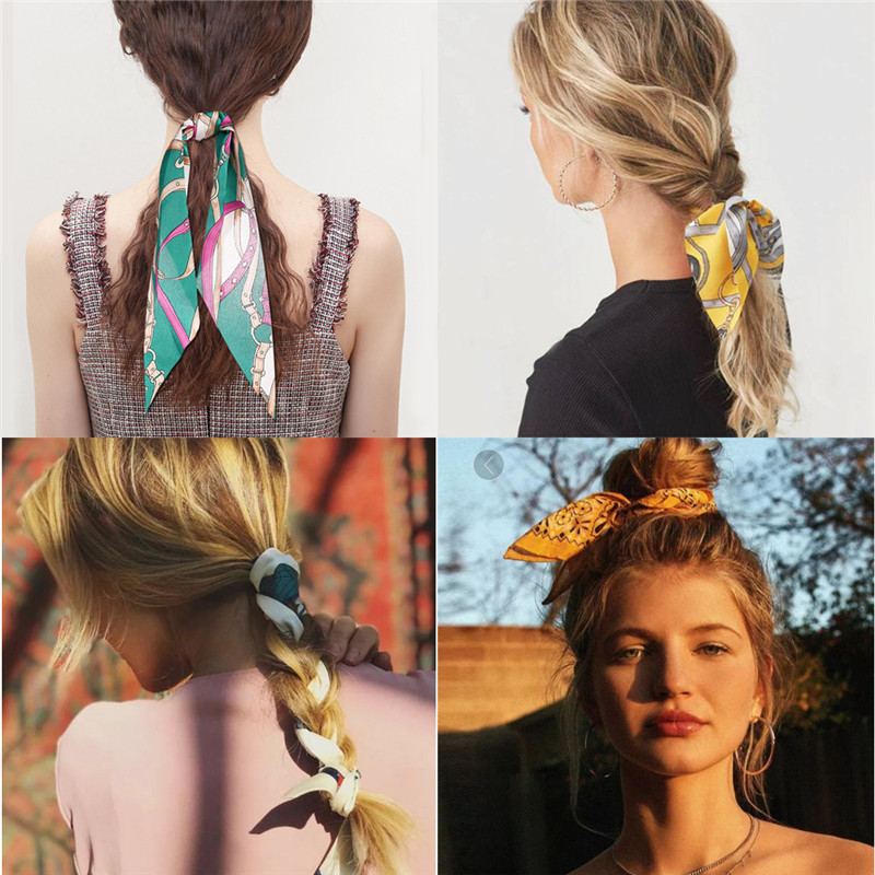 ボヘミアンスタイルの花柄のサテンリボン,伸縮性のあるヘアバン - Tie Bar Clip のレビューと価格