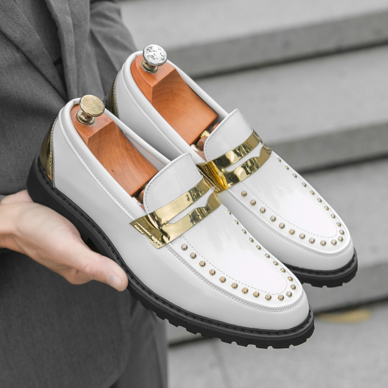 男性ファッショナブルなローファー PU 厚底耐摩耗性革靴英国 - Men'S Formal Party Wear Shoes のレビューと価格