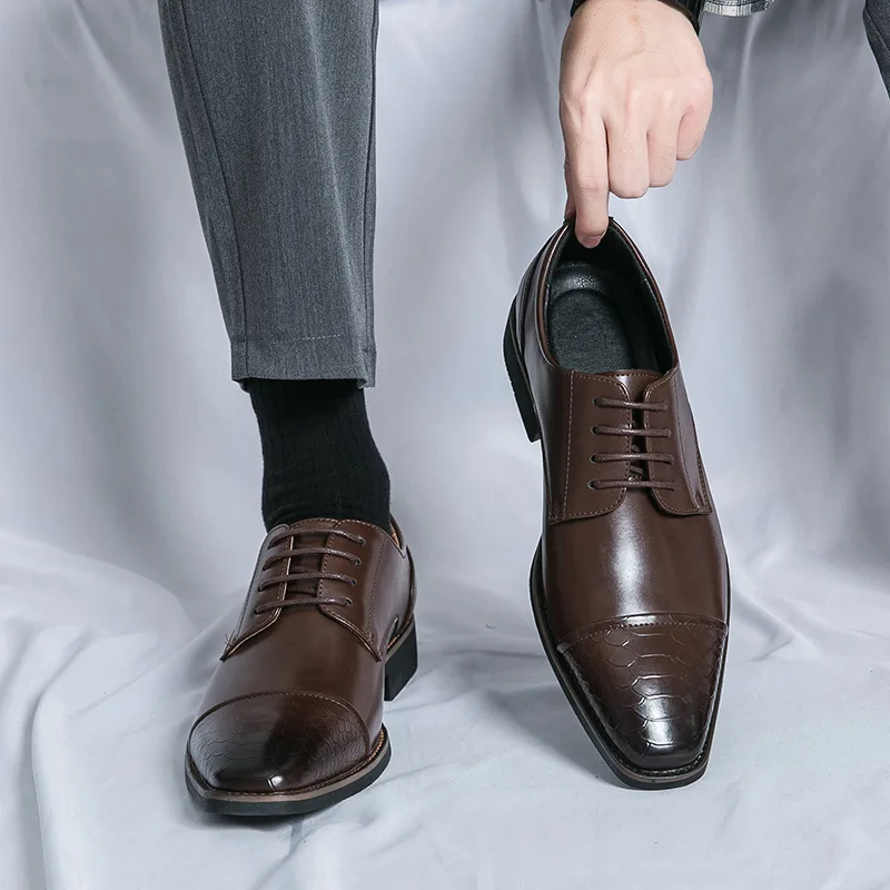 クラシックイタリア製 ポインテッドトゥ レザーシューズ メン - Men'S Luxury Formal Wear のレビューと価格