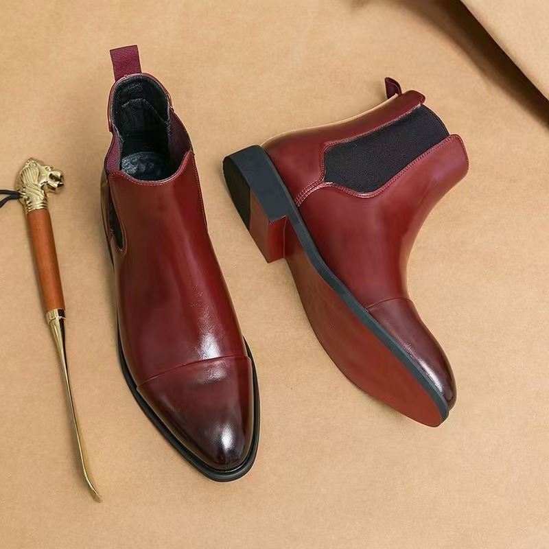 メンズ クラシック レッド チェルシー ブーツ ポインテッド - Men'S Formal Style のレビューと価格