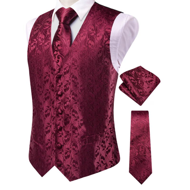 VerveRow メンズ バーガンディ 花柄ジャカード スー - Men'S Formal Wear Ties のレビューと価格