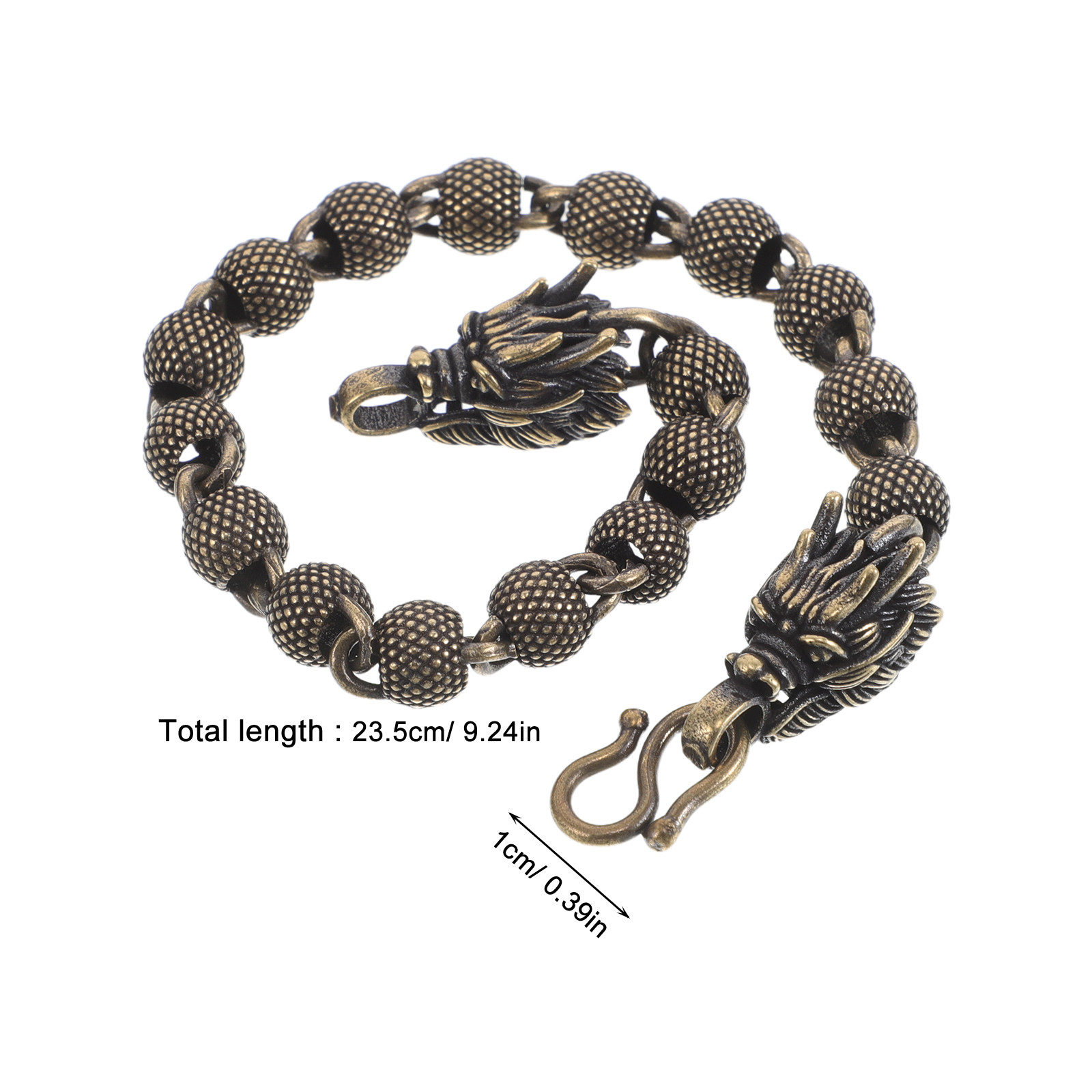 ヴィンテージ風ドラゴンブレスレット。銅製のビーズを使用した手 - Men'S Formal Wear Jewelry のレビューと価格