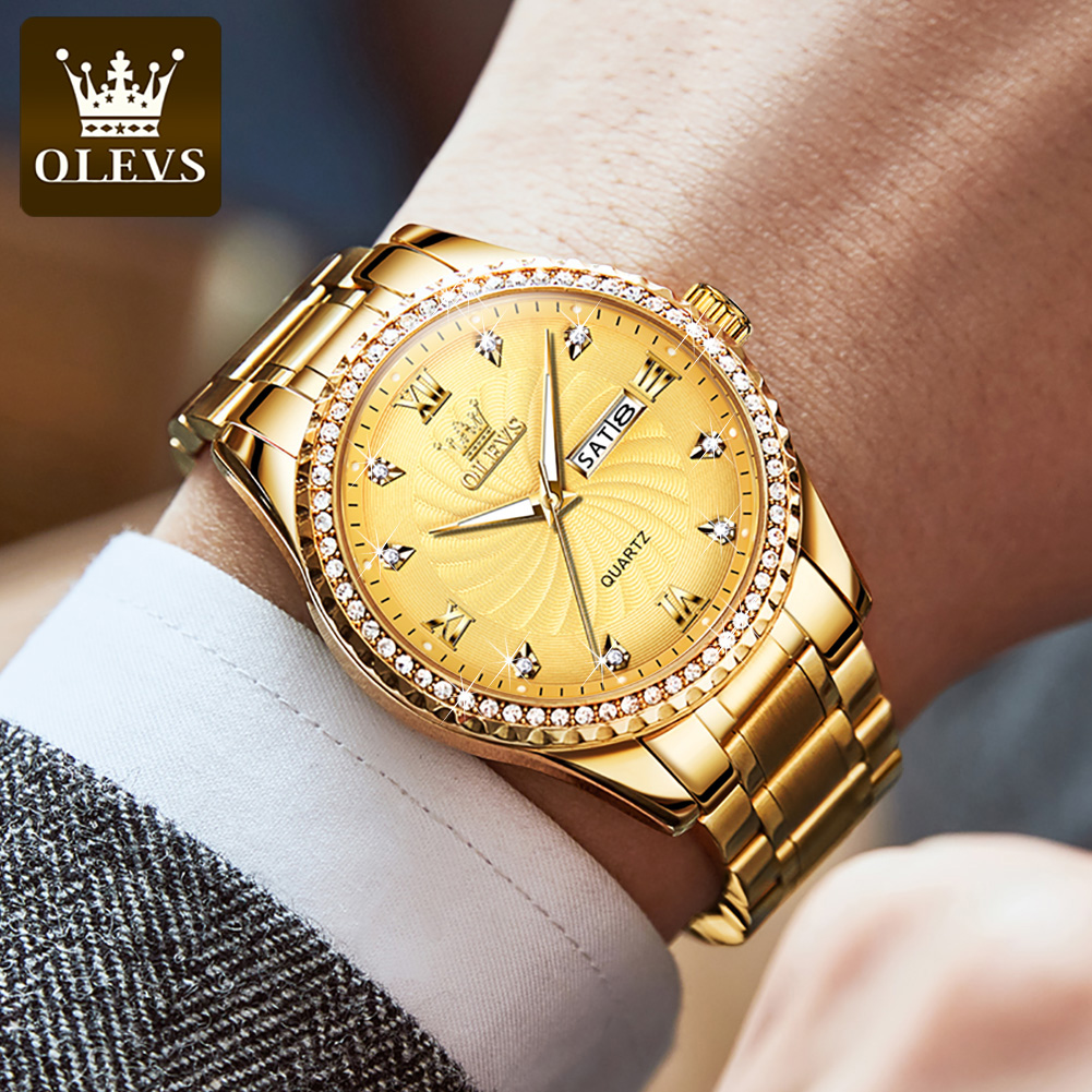 OLEVS 5565 高級ブランドクォーツ時計男性用防水ダイ - Men'S Luxury Formal Wear のレビューと価格