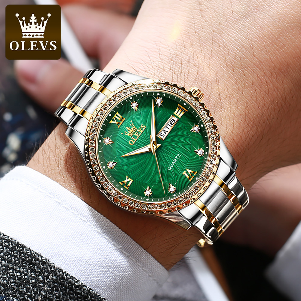OLEVS 5565 高級ブランドクォーツ時計男性用防水ダイ - Men'S Luxury Formal Wear のレビューと価格