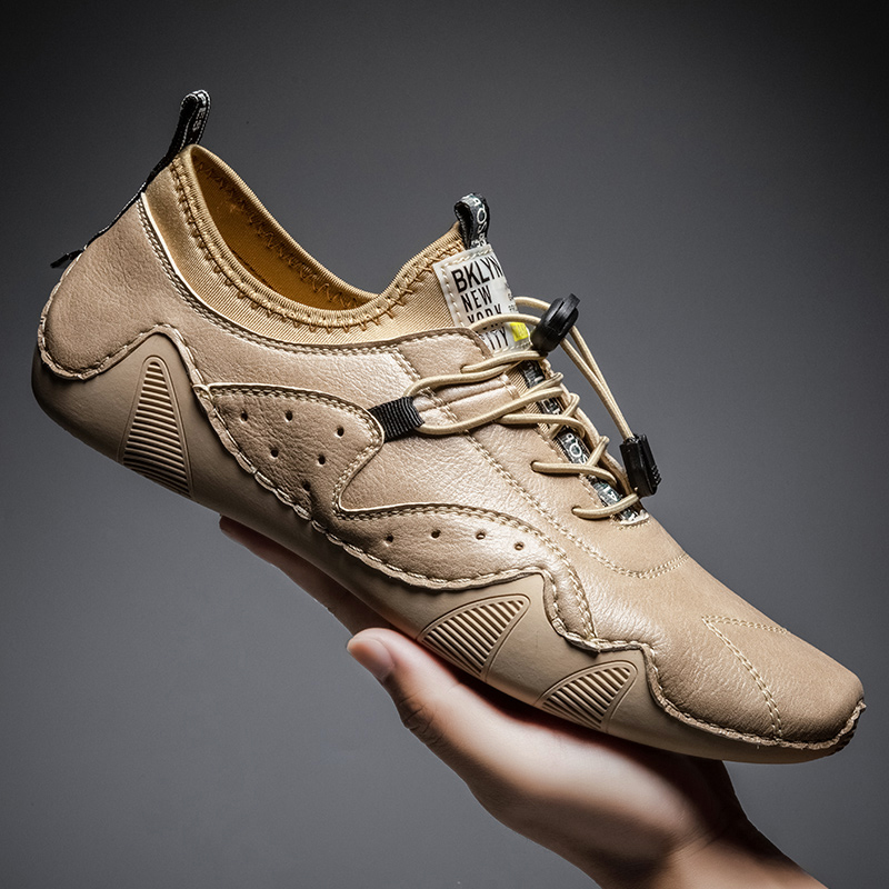 男性用レザーレットスニーカー,運転靴,防水靴,高級靴,ダブル - Men'S Luxury Formal Wear のレビューと価格
