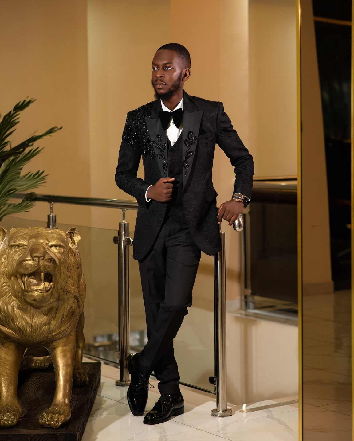 ファッションメンズスーツアップリケ 2 ピースコートパンツビ - Men'S Formal Wear No Suit のレビューと価格
