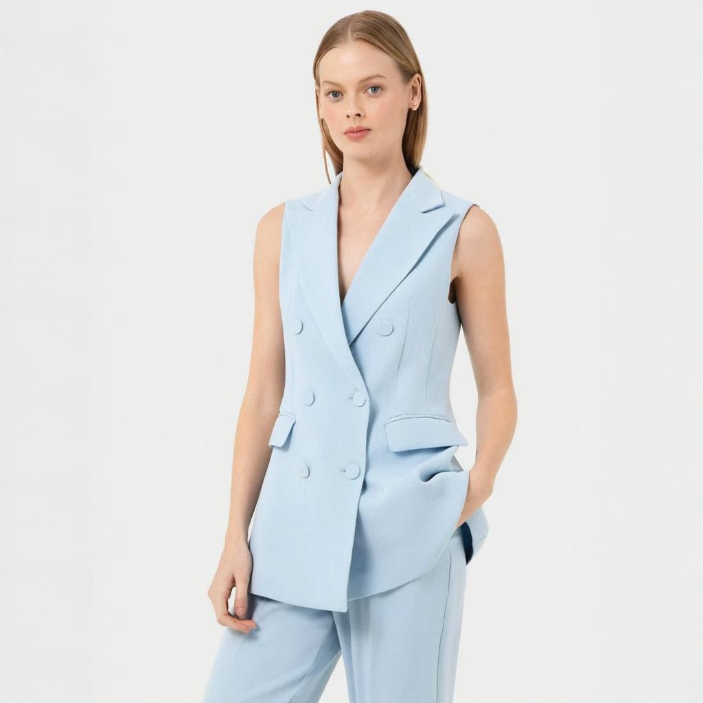 ノースリーブパンツスーツ レディース ツーピースセット ビジ - Slim Fit Suit Set のレビューと価格