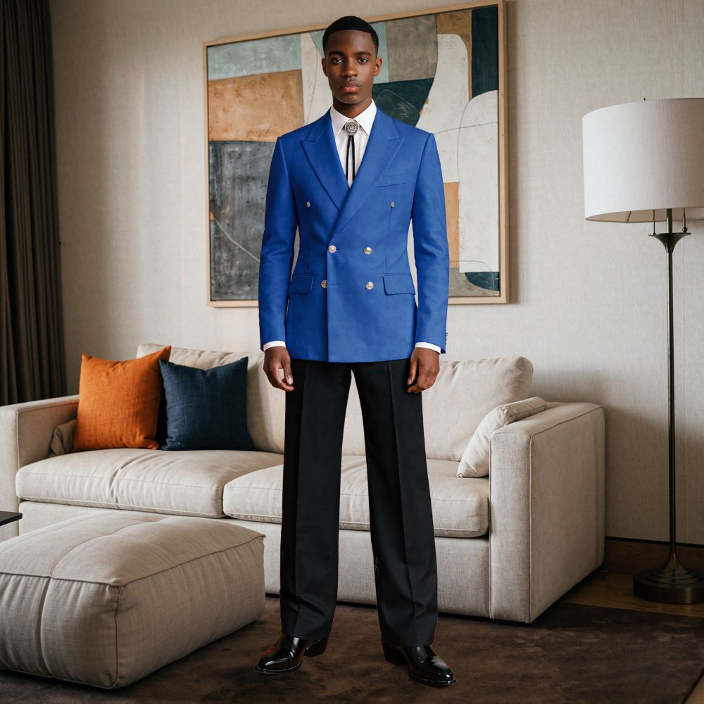 メンズ2ピースリラックススリムスーツ、ダブルブレスト、丸ボタ - Men Linen Formal Wear のレビューと価格