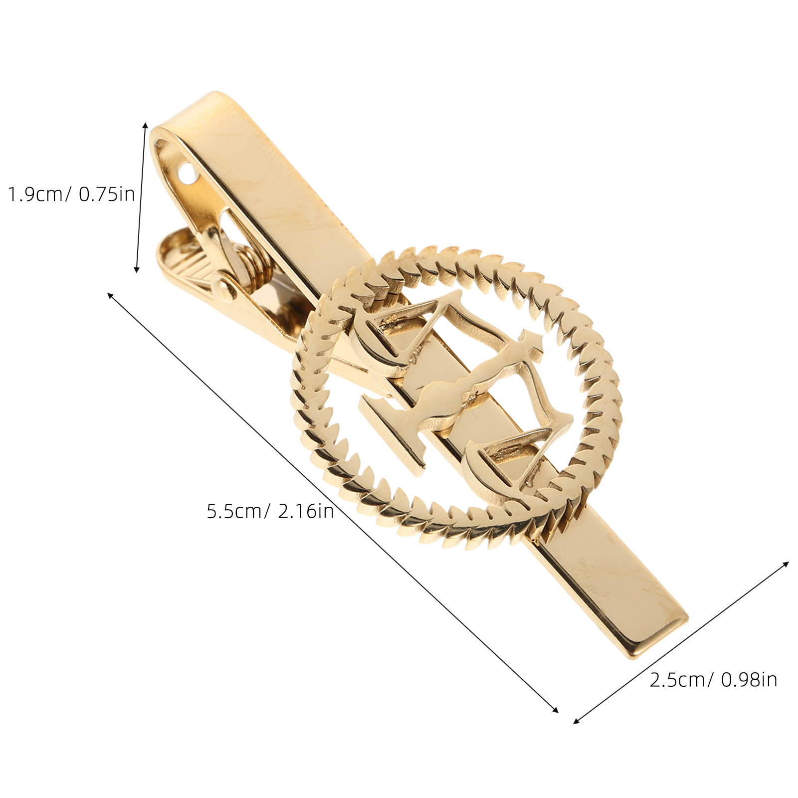 メンズ用 ステンレス製 ライブラ タイクリップ、ゴールド仕上 - Men'S Formal Wear Jewelry のレビューと価格