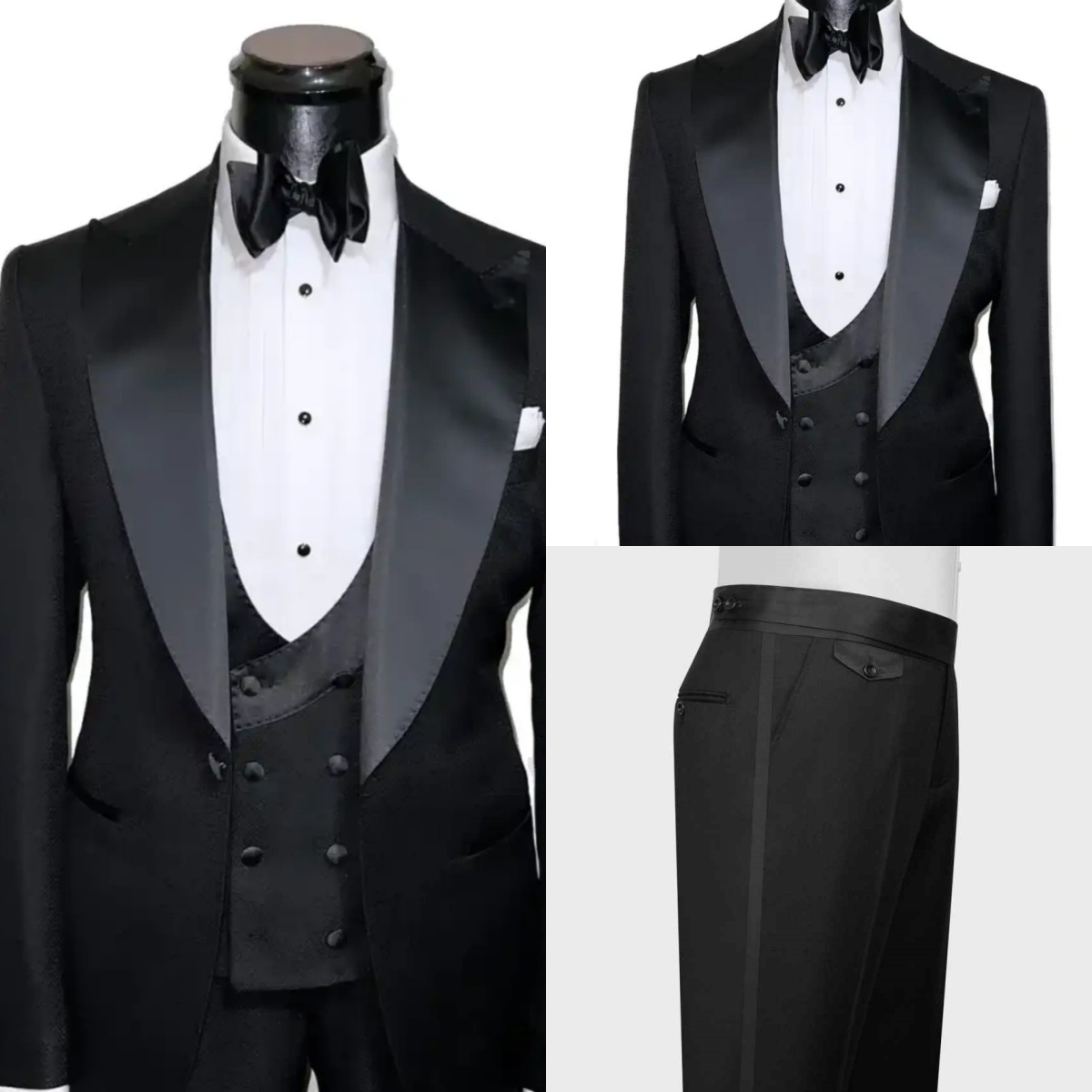 フォーマルな結婚式のタキシード、ピークドラペル、3ピース（ジ - Men'S Formal Wear No Suit のレビューと価格