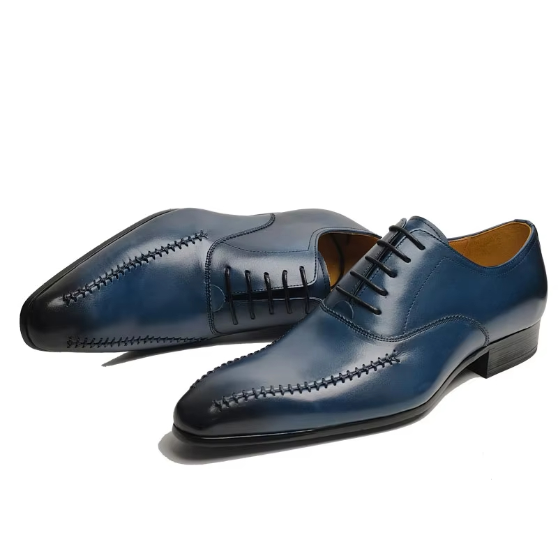 高級メンズ本革ドレスシューズ、ポインテッドトゥ、手縫い、ファ - Men'S Luxury Formal Wear のレビューと価格