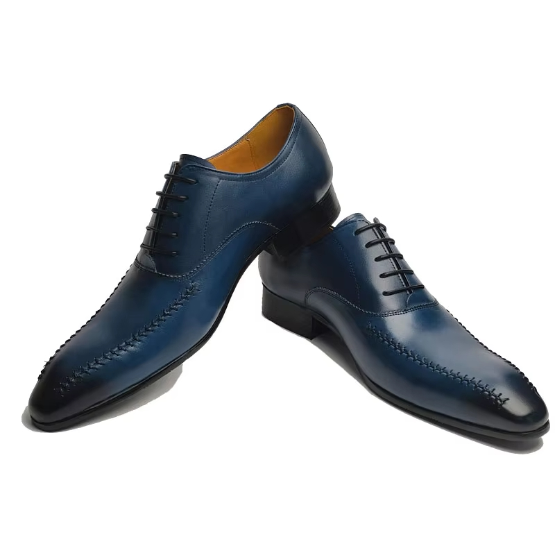 高級メンズ本革ドレスシューズ、ポインテッドトゥ、手縫い、ファ - Men'S Luxury Formal Wear のレビューと価格