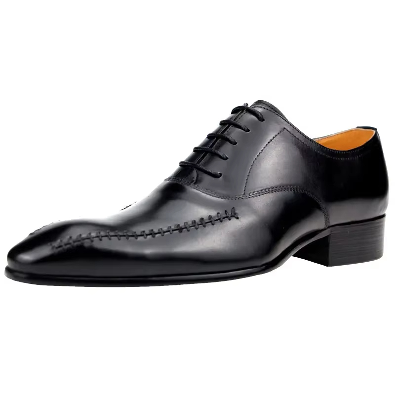 高級メンズ本革ドレスシューズ、ポインテッドトゥ、手縫い、ファ - Men'S Luxury Formal Wear のレビューと価格
