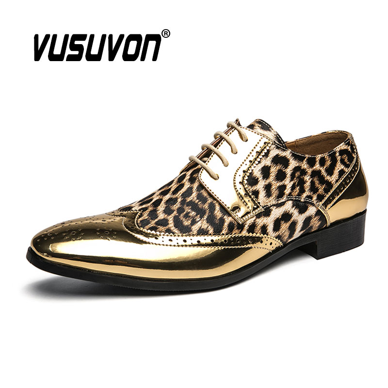 メンズヒョウ柄シューズ,クラシックドレス,レースアップ,シル - Men'S Luxury Formal Wear のレビューと価格