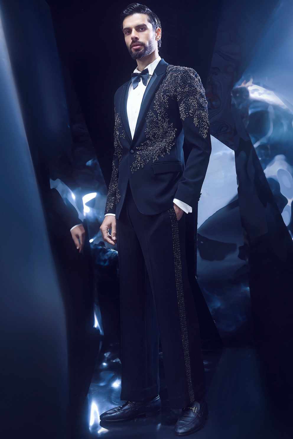 ファッション結婚式の男性スーツビーズプロムパーティースーツ  - Men'S Formal Wear No Suit のレビューと価格