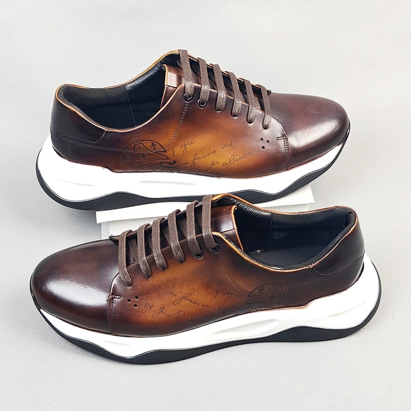 高級手作り本革カジュアルオックスフォードメンズドレスシューズ - Men'S Luxury Formal Wear のレビューと価格